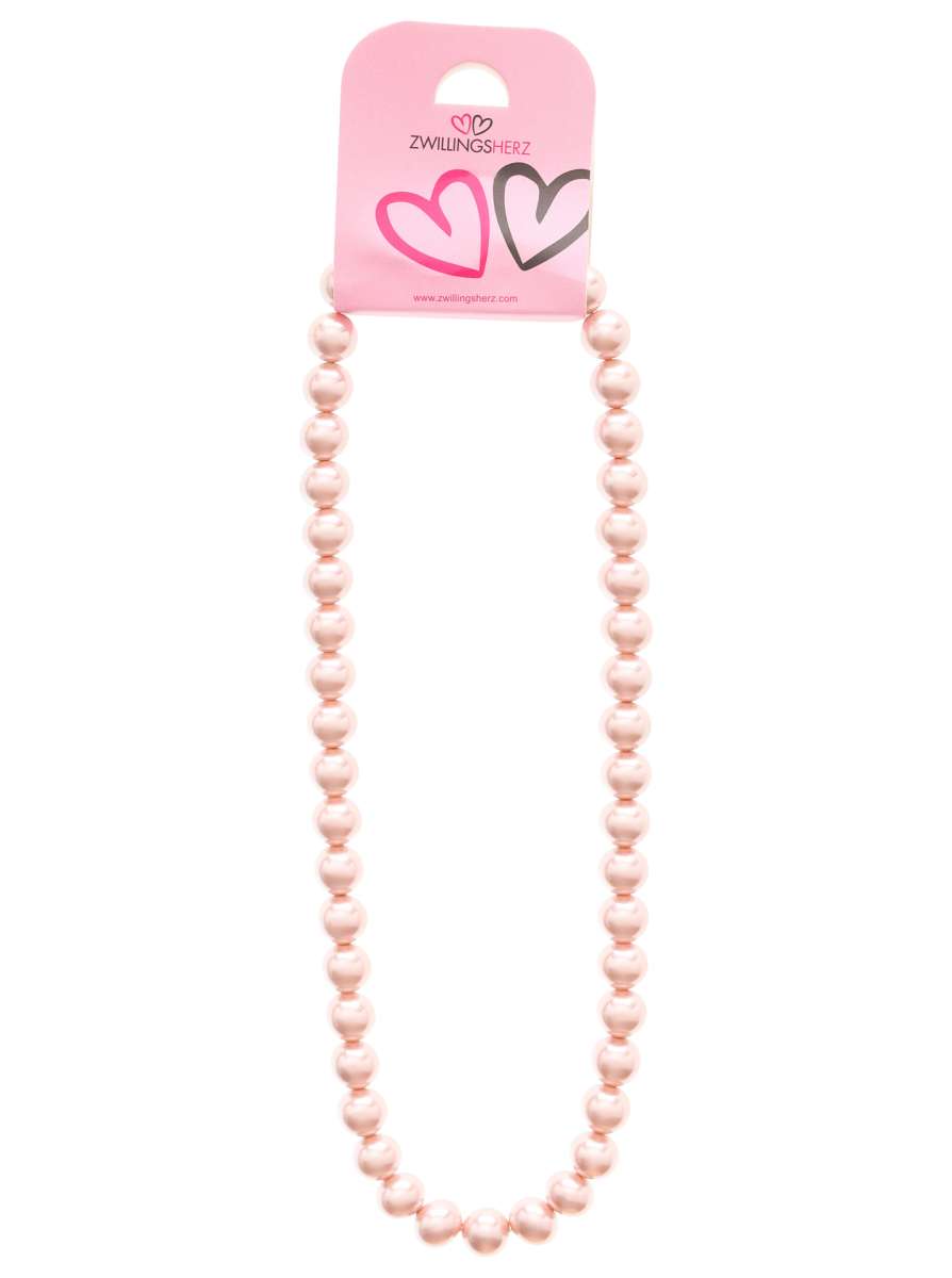 💕 Zwillingsherz Kette "Round Beads" Rosa