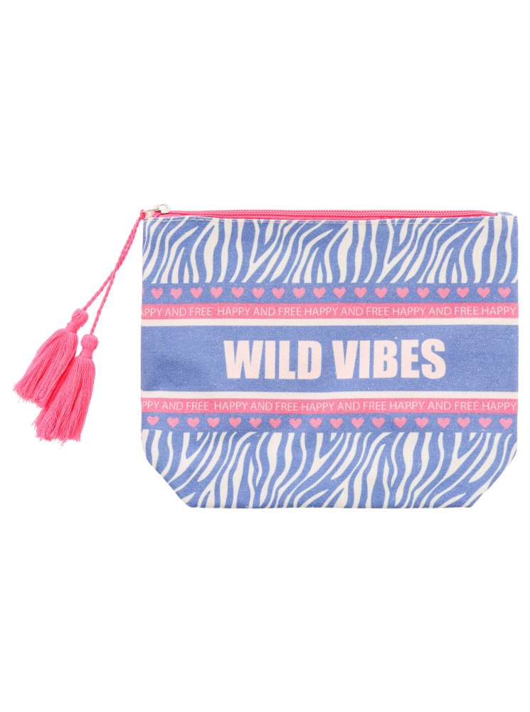 💕 Zwillingsherz Kosmetiktasche "Wild Vibes" Pouch Blau