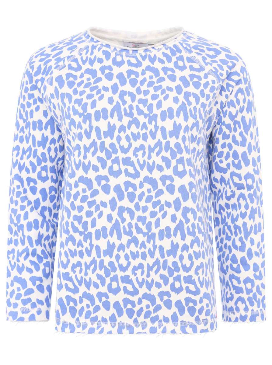 💕 Zwillingsherz Sweatshirt "Leo Allover" Baumwolle Blau