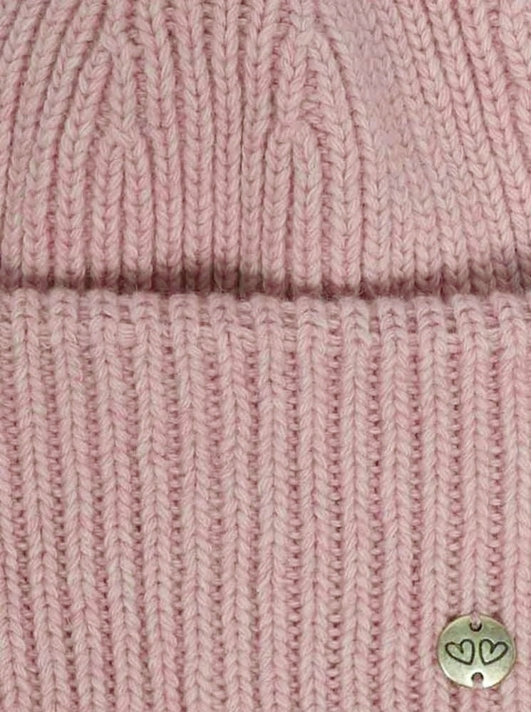 💕 Zwillingsherz Mütze "Monika" Blogger Beanie Wolle nachhaltig Altrosa