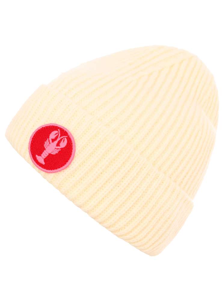 💕 Zwillingsherz Mütze "Lobster" Blogger Beanie Wolle Creme