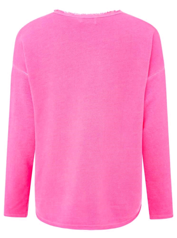 💕 Zwillingsherz Pullover Pulli "Elisabeth" Baumwolle Neonpink