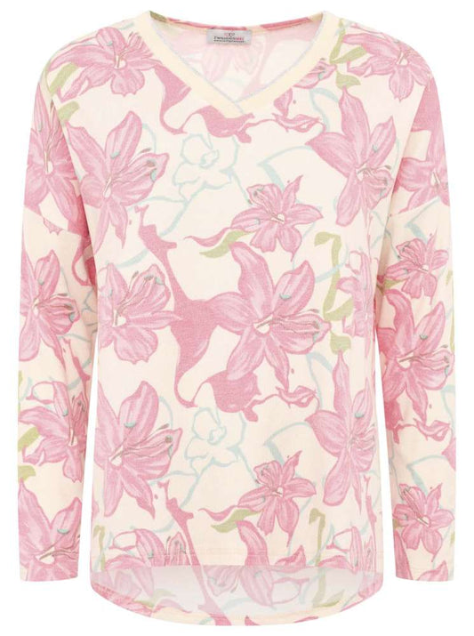 💕 Zwillingsherz Pullover "Lilien & Glitzer" Pink