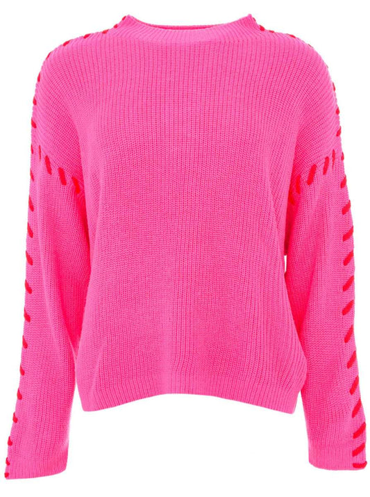 💕 Zwillingsherz Pulli Pullover "Stitching" Pink