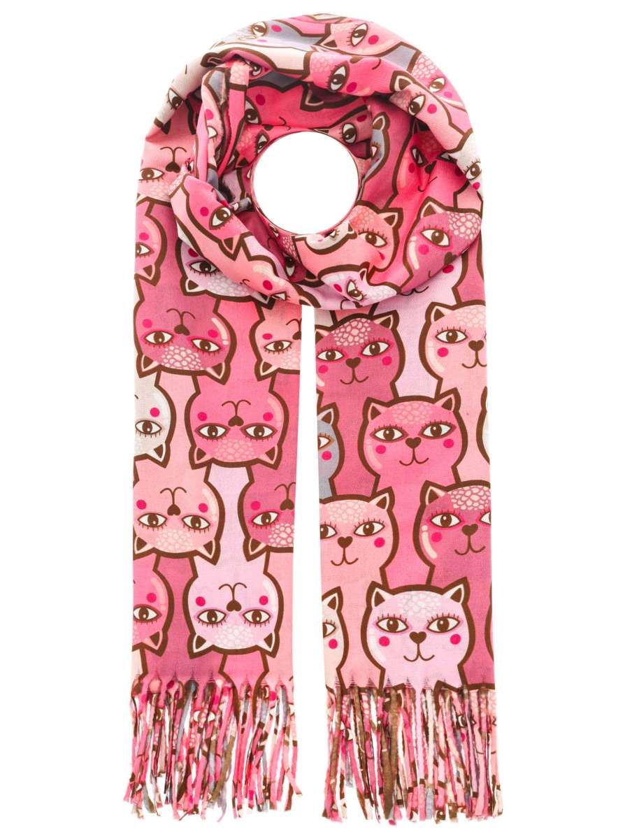 Schal "The Cats" Kuschelschal Soft Rosa