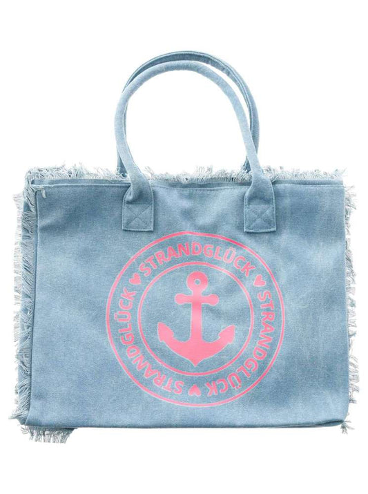 💕 Zwillingsherz Tasche Shopper "Strandglück" Canvas XXL Limited Edition Jeansblau