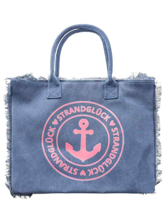 💕 Zwillingsherz Tasche Shopper "Strandglück" Canvas XXL Limited Edition Marine