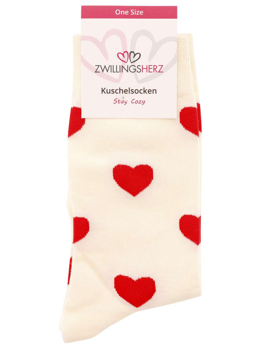 💕 Zwillingsherz Socken "Herzen" Rot