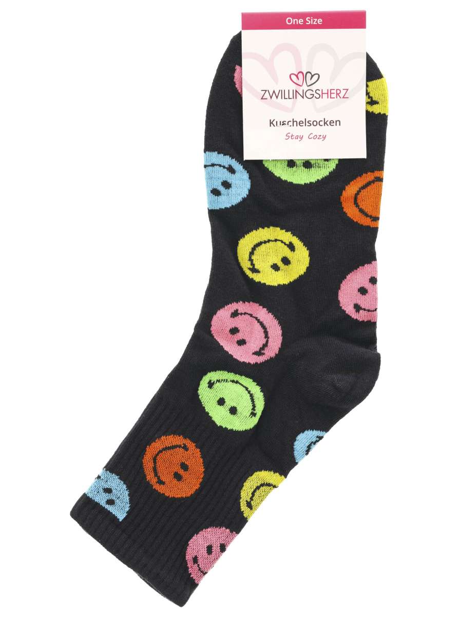 💕 Zwillingsherz Socken "Smile" Schwarz