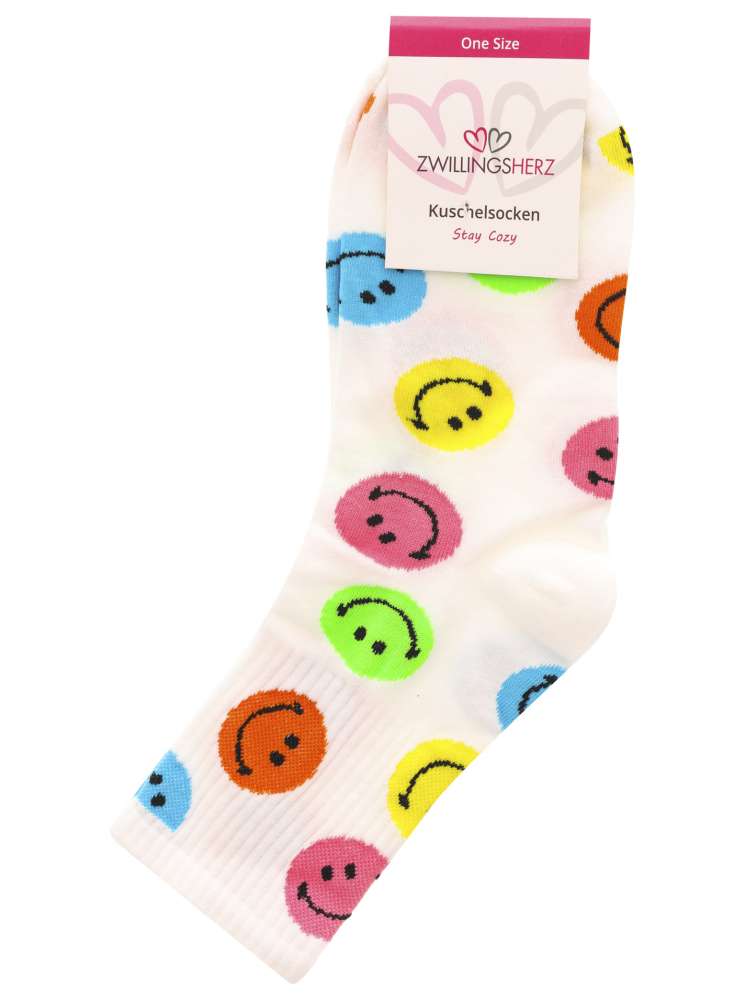 💕 Zwillingsherz Socken "Smile" Weiß