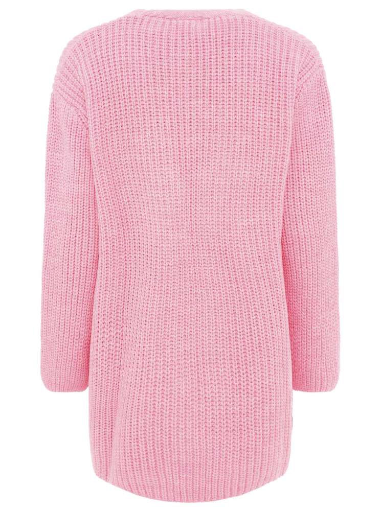 💕 Zwillingsherz Maxi Grobstrickjacke "Uni" Rosa