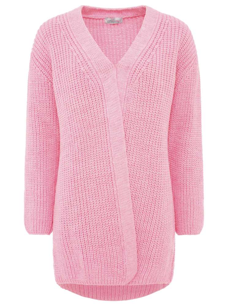 💕 Zwillingsherz Maxi Grobstrickjacke "Uni" Rosa