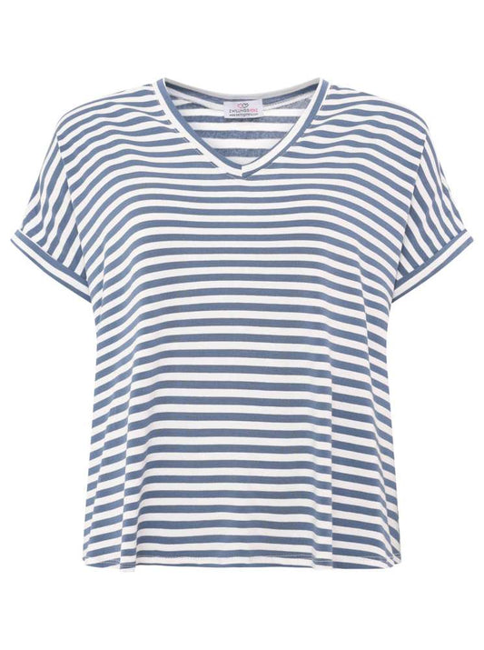 💕 Zwillingsherz Shirt "Maritime Streifen" Viskose Blau