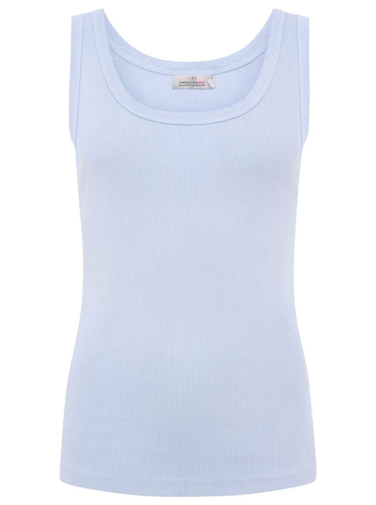 💕 Zwillingsherz Top "Rippe" Tanktop Hellblau