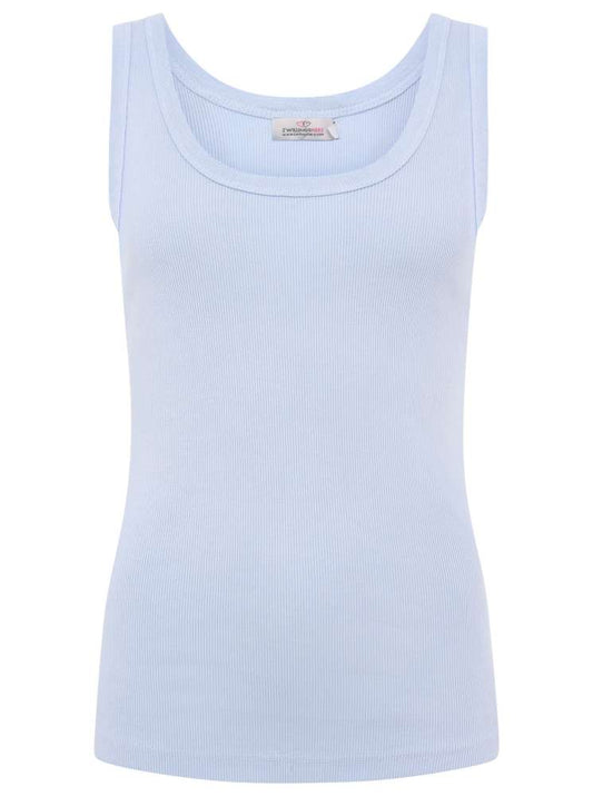 💕 Zwillingsherz Top "Rippe" Tanktop Hellblau