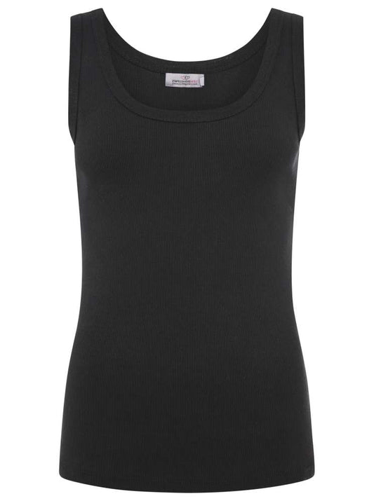 💕 Zwillingsherz Top "Rippe" Tanktop Schwarz