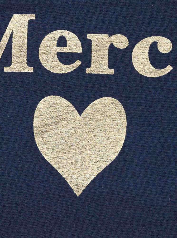 💕 Zwillingsherz Kosmetiktasche "Merci" Danke Pouch Blau