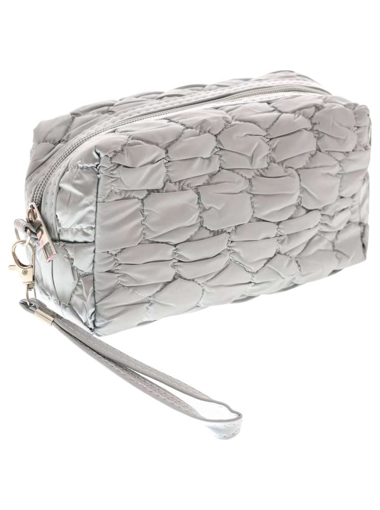 💕 Zwillingsherz Kosmetiktasche "Stepp Metallic" Silber