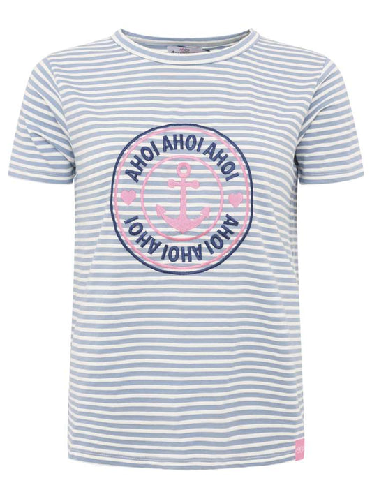 💕 Zwillingsherz Shirt "Streifen & Ahoi" Baumwolle Jersey Blau