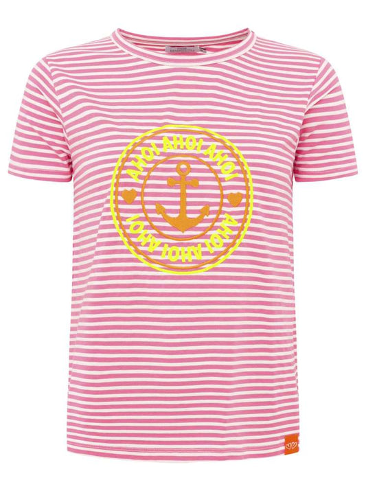 💕 Zwillingsherz Shirt "Streifen & Ahoi" Baumwolle Jersey Pink