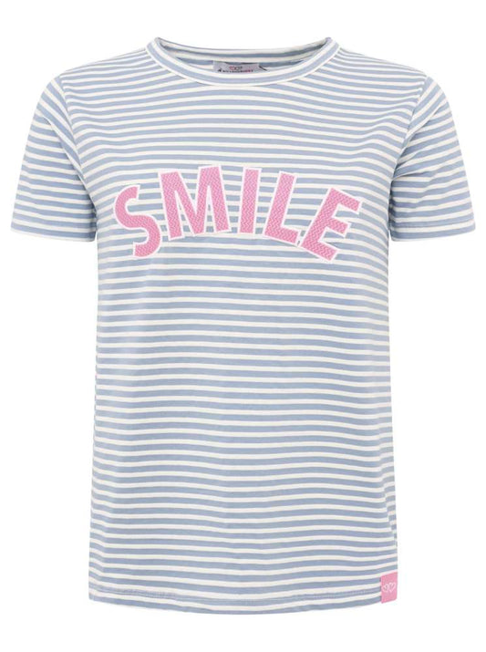 💕 Zwillingsherz Shirt "Streifen & Smile" Baumwolle Jersey Blau