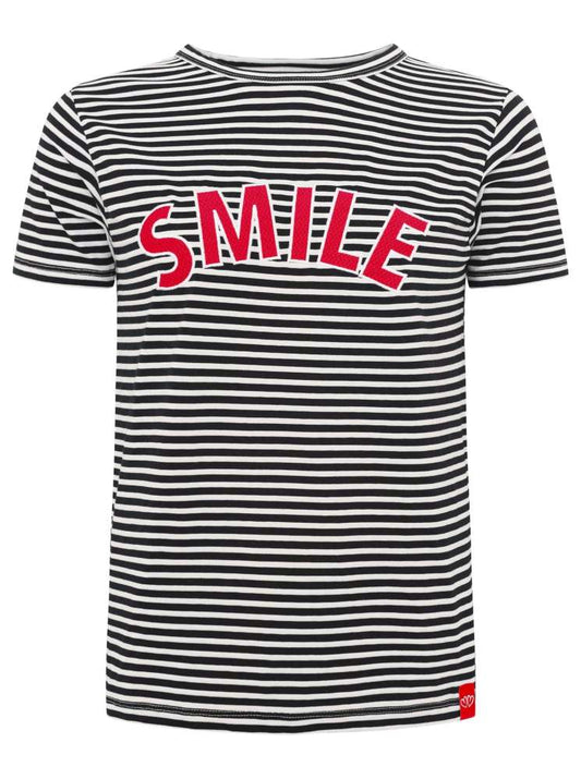 💕 Zwillingsherz Shirt "Streifen & Smile" Baumwolle Jersey Marine