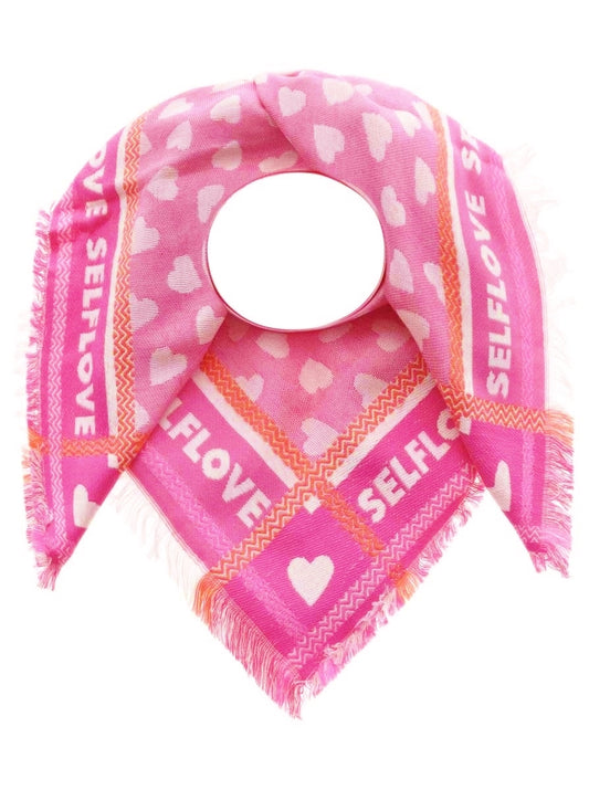 💕 Zwillingsherz Dreieckstuch Viereck "Selflove Herzen" Pink Orange