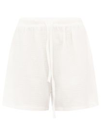 💕 Zwillingsherz Shorts Hose Kurz Musselin "Uni" Weiß