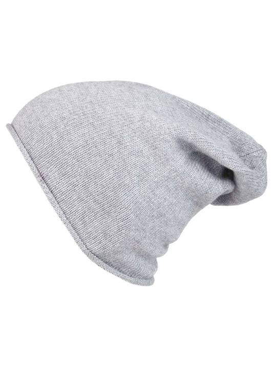 💕 Zwillingsherz Mütze "Classic" Blogger Beanie Wolle Fleece Hellgrau