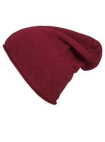 💕 Zwillingsherz Mütze "Classic" Blogger Beanie Wolle Fleece Weinrot