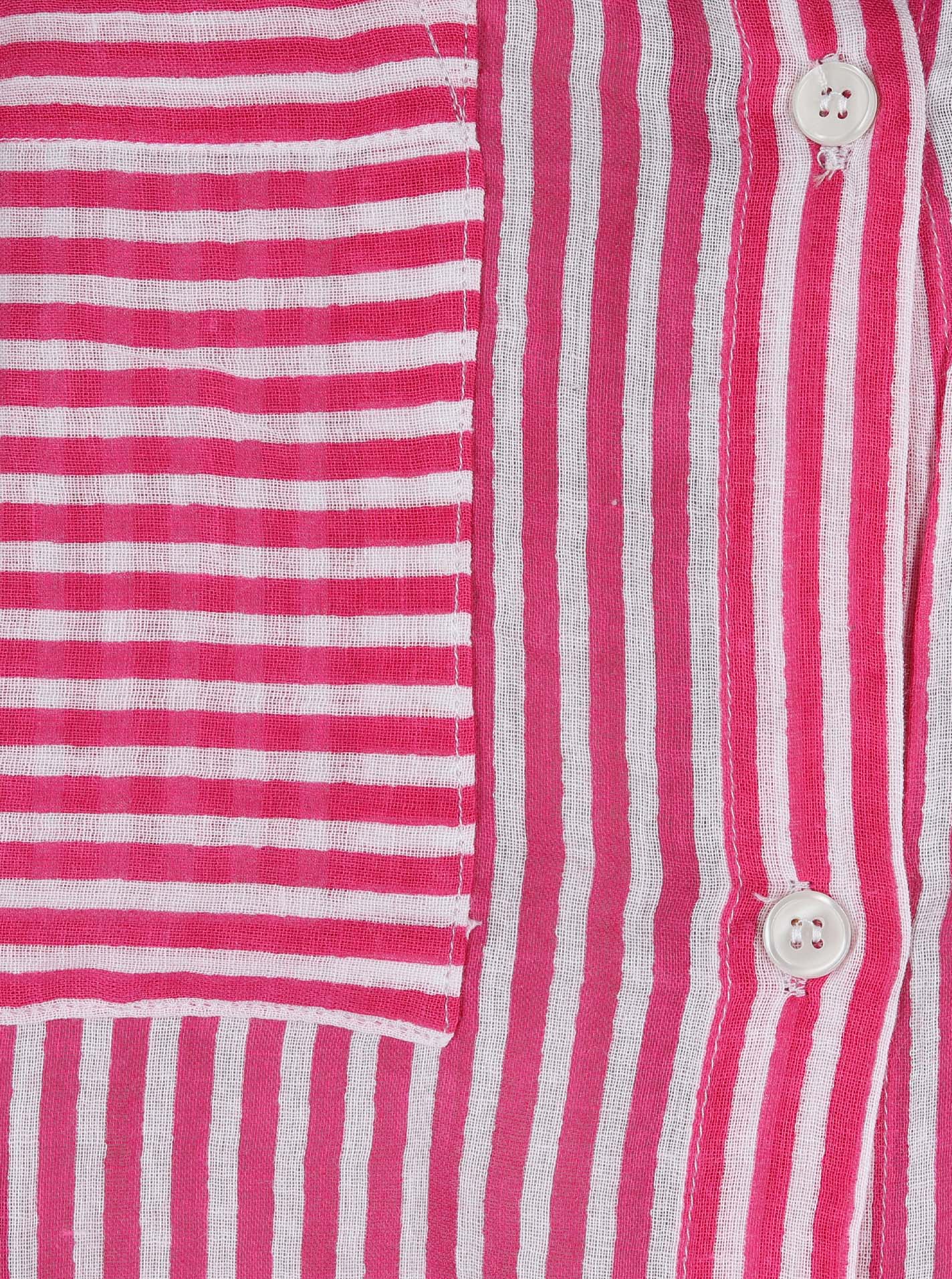 Streifen Pink Kleid Boutique Zwillingsherz Longbluse – Hemdblusenkleid \