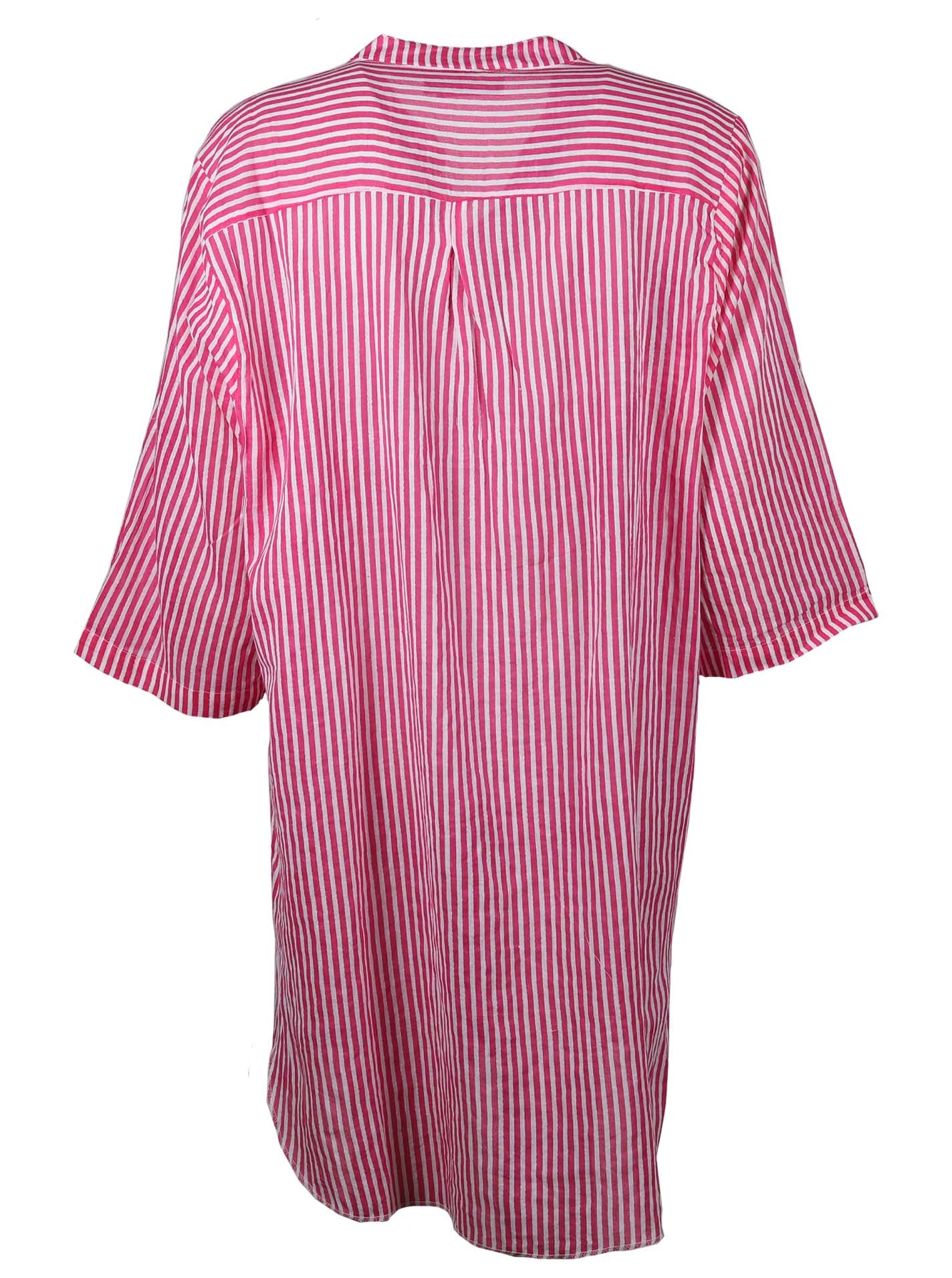 💕 Zwillingsherz Kleid Hemdblusenkleid Pink – Longbluse \